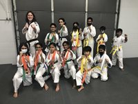 Group-of-Students-after-Belt-Testing-on-April-1,-2022-at-Akula-Taekwondo-Wixom,-MI-Martial-Arts-Scho
